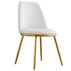 Glam Scandinavian Leather Armless Dining Chairs Metal Frame