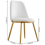 Glam Scandinavian Leather Armless Dining Chairs Metal Frame