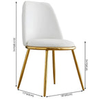 Glam Scandinavian Leather Armless Dining Chairs Metal Frame