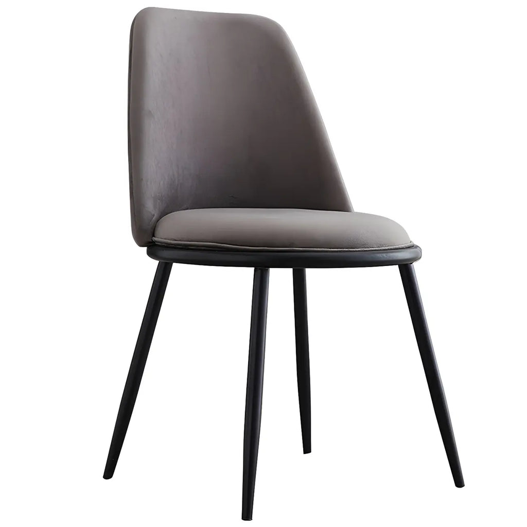 Glam Scandinavian Leather Armless Dining Chairs Metal Frame