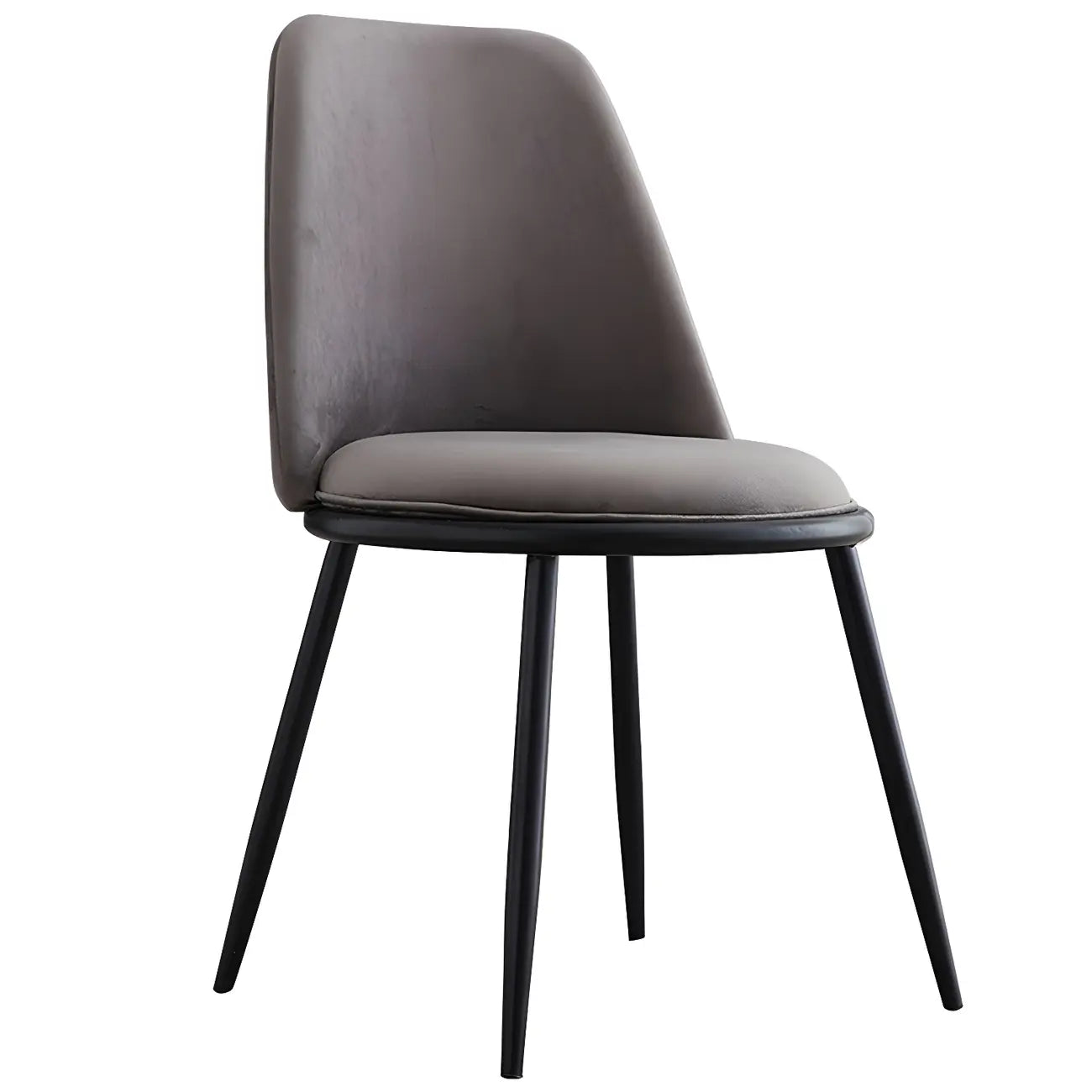 Glam Scandinavian Leather Armless Dining Chairs Metal Frame