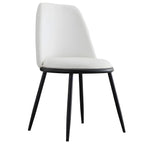 Glam Scandinavian Leather Armless Dining Chairs Metal Frame