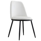 Glam Scandinavian Leather Armless Dining Chairs Metal Frame