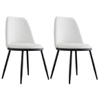 Glam Scandinavian Leather Armless Dining Chairs Metal Frame