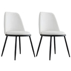 Glam Scandinavian Leather Armless Dining Chairs Metal Frame
