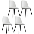 Glam Scandinavian Leather Armless Dining Chairs Metal Frame
