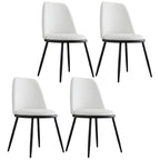 Glam Scandinavian Leather Armless Dining Chairs Metal Frame