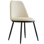 Glam Scandinavian Leather Armless Dining Chairs Metal Frame