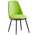 Glam Scandinavian Leather Armless Dining Chairs Metal Frame