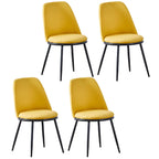 Glam Scandinavian Leather Armless Dining Chairs Metal Frame