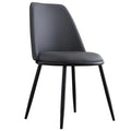 Glam Scandinavian Leather Armless Dining Chairs Metal Frame