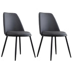 Glam Scandinavian Leather Armless Dining Chairs Metal Frame