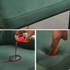 Contemporary Leather Armrest Dining Chair Curved Back