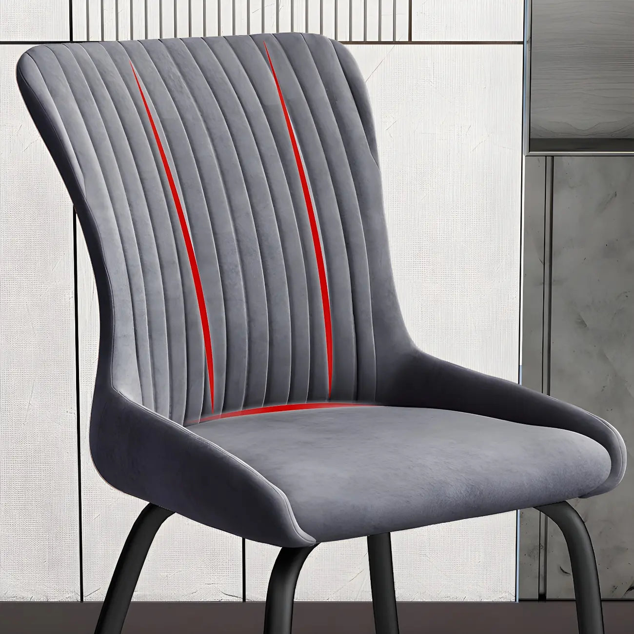 Industrial Dark Gray Armless Kitchen Dining Chairs