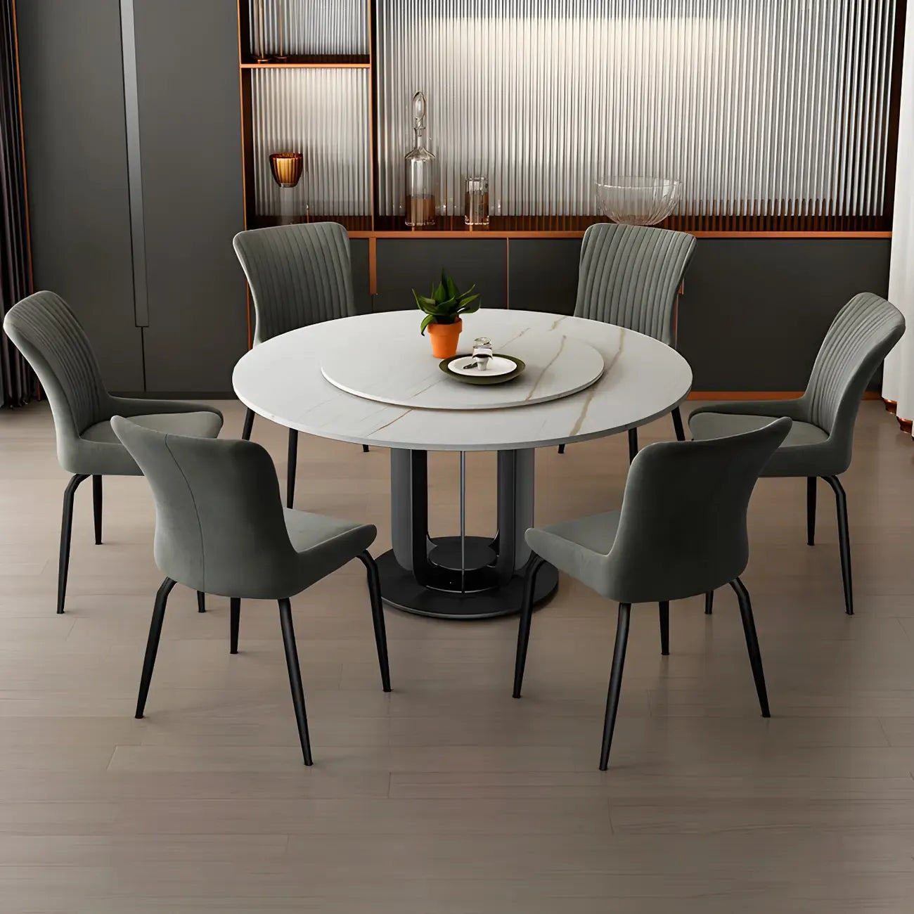 Industrial Dark Gray Armless Kitchen Dining Chairs