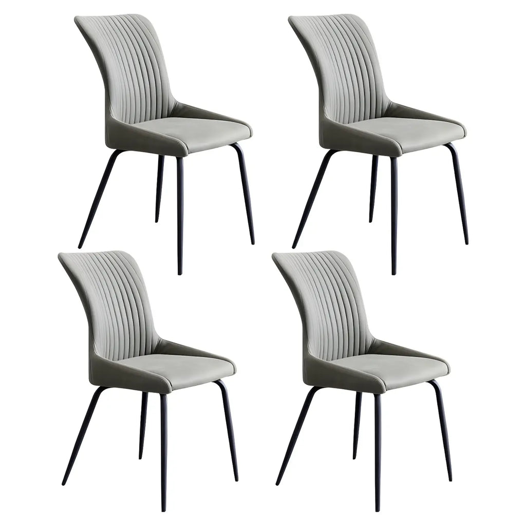Industrial Dark Gray Armless Kitchen Dining Chairs