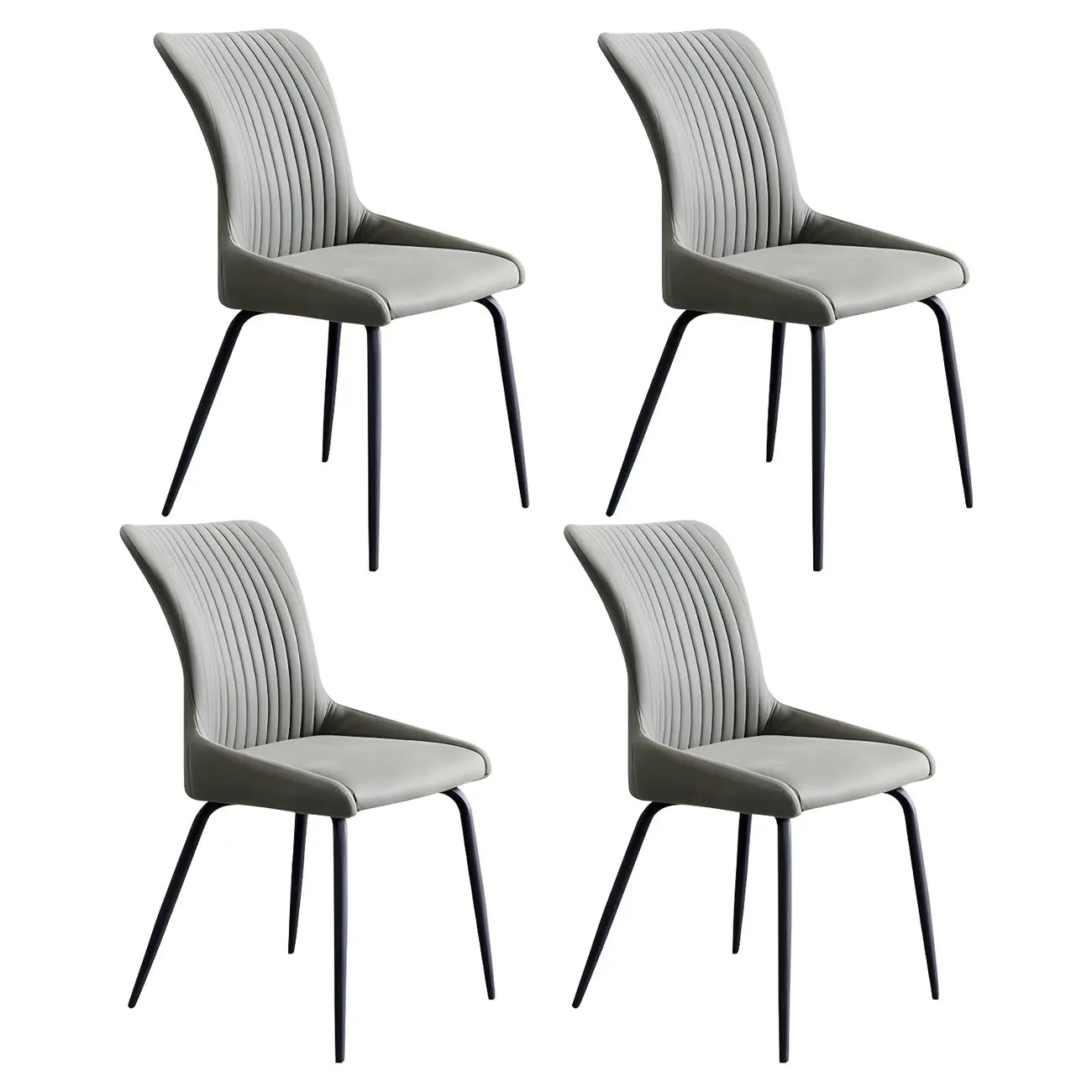 Industrial Dark Gray Armless Kitchen Dining Chairs
