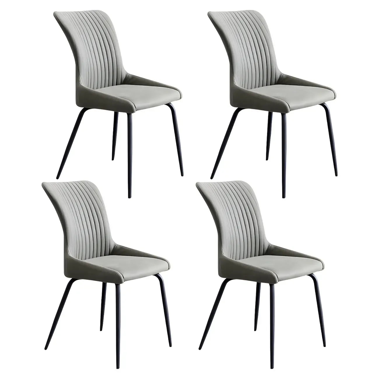 Industrial Dark Gray Armless Kitchen Dining Chairs