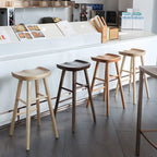 Counter Height Backless Wooden Industrial Bar Stools