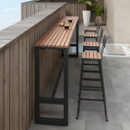 Modern White Wooden Slatted Outdoor Bar Tables for Patio