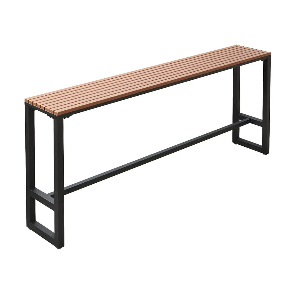 Modern White Wooden Slatted Outdoor Bar Tables for Patio