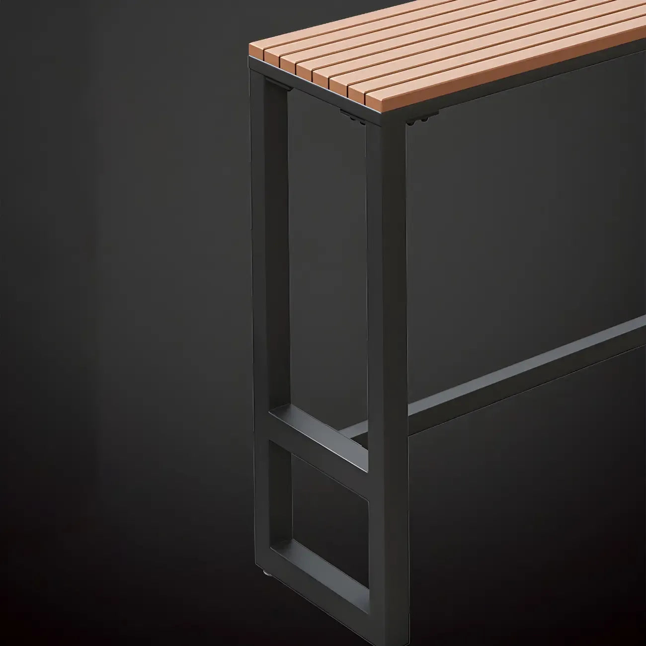 Modern White Wooden Slatted Outdoor Bar Tables for Patio