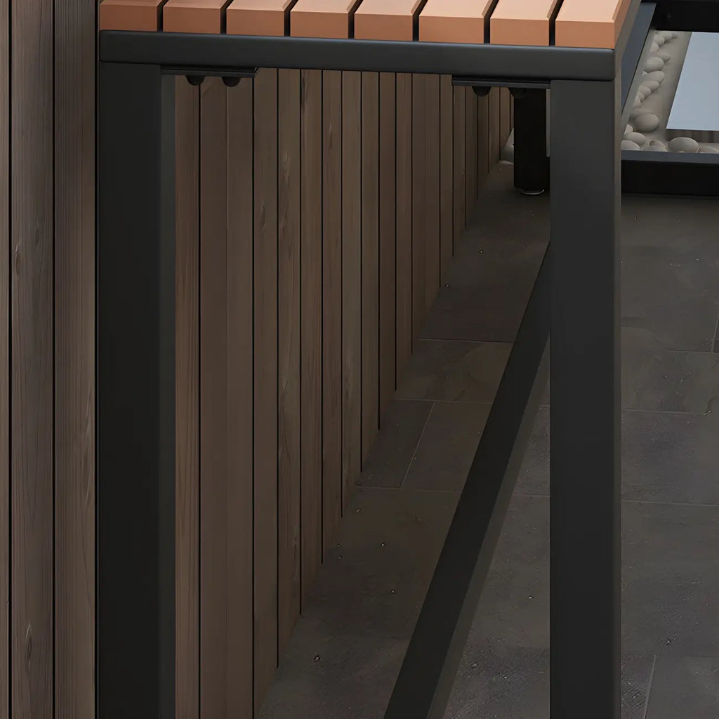 Modern White Wooden Slatted Outdoor Bar Tables for Patio
