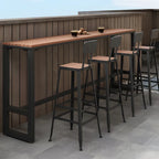 Modern White Wooden Slatted Outdoor Bar Tables for Patio