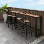 Modern White Wooden Slatted Outdoor Bar Tables for Patio
