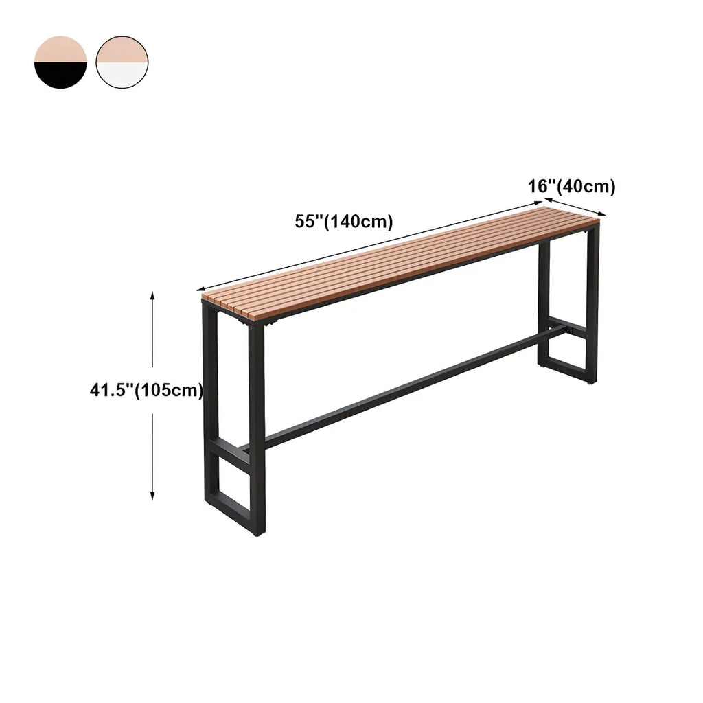 Modern White Wooden Slatted Outdoor Bar Tables for Patio