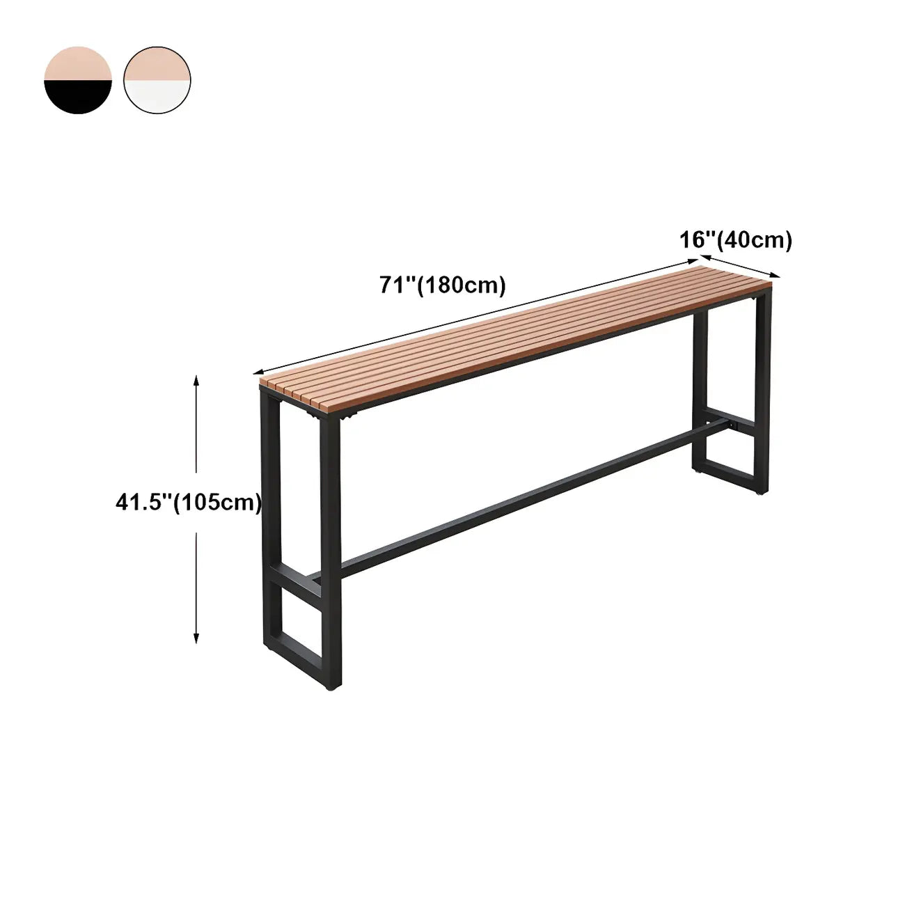 Modern White Wooden Slatted Outdoor Bar Tables for Patio