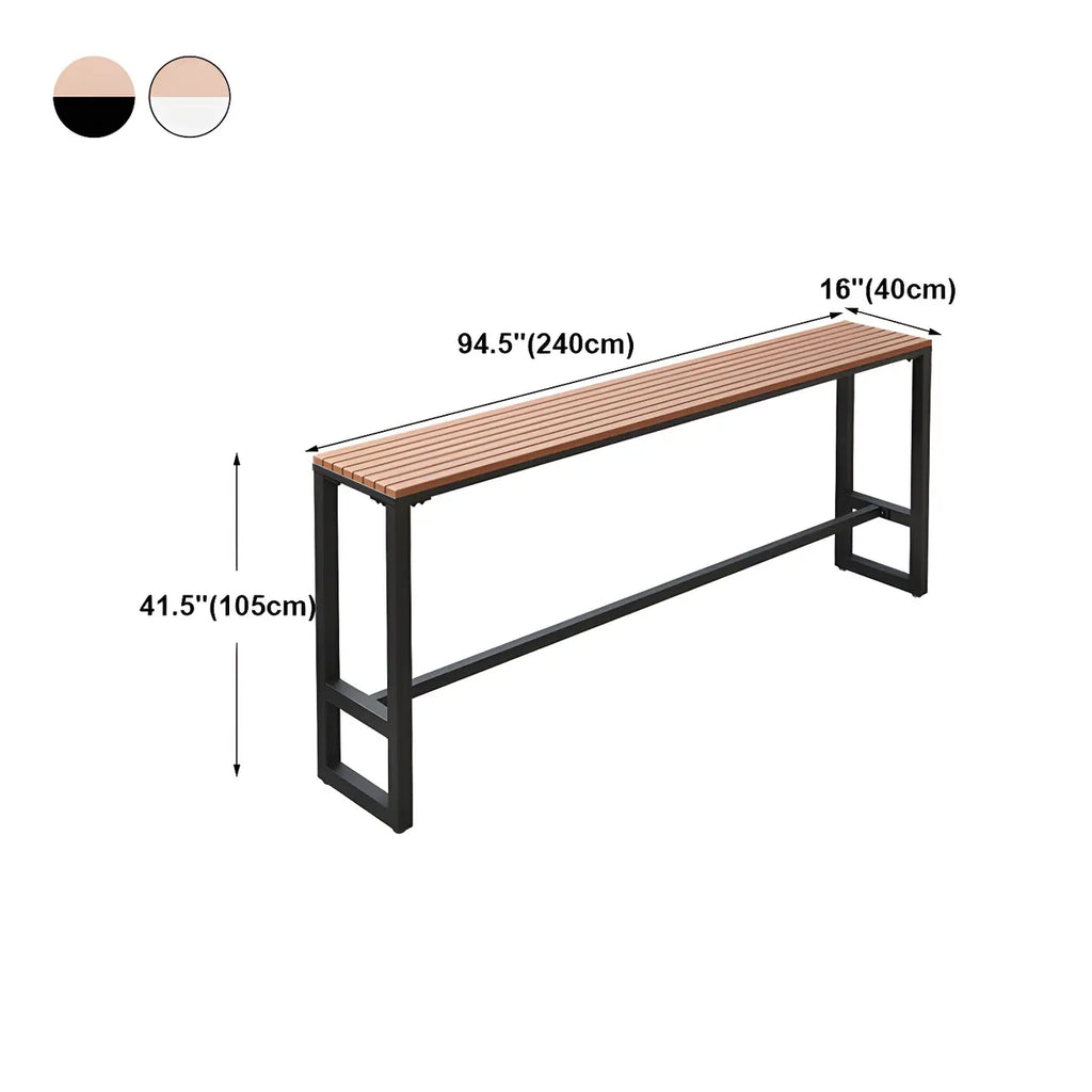 Modern White Wooden Slatted Outdoor Bar Tables for Patio