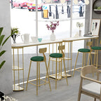 Modern Black Gold Stone Metal Storage Oblong Bar Tables