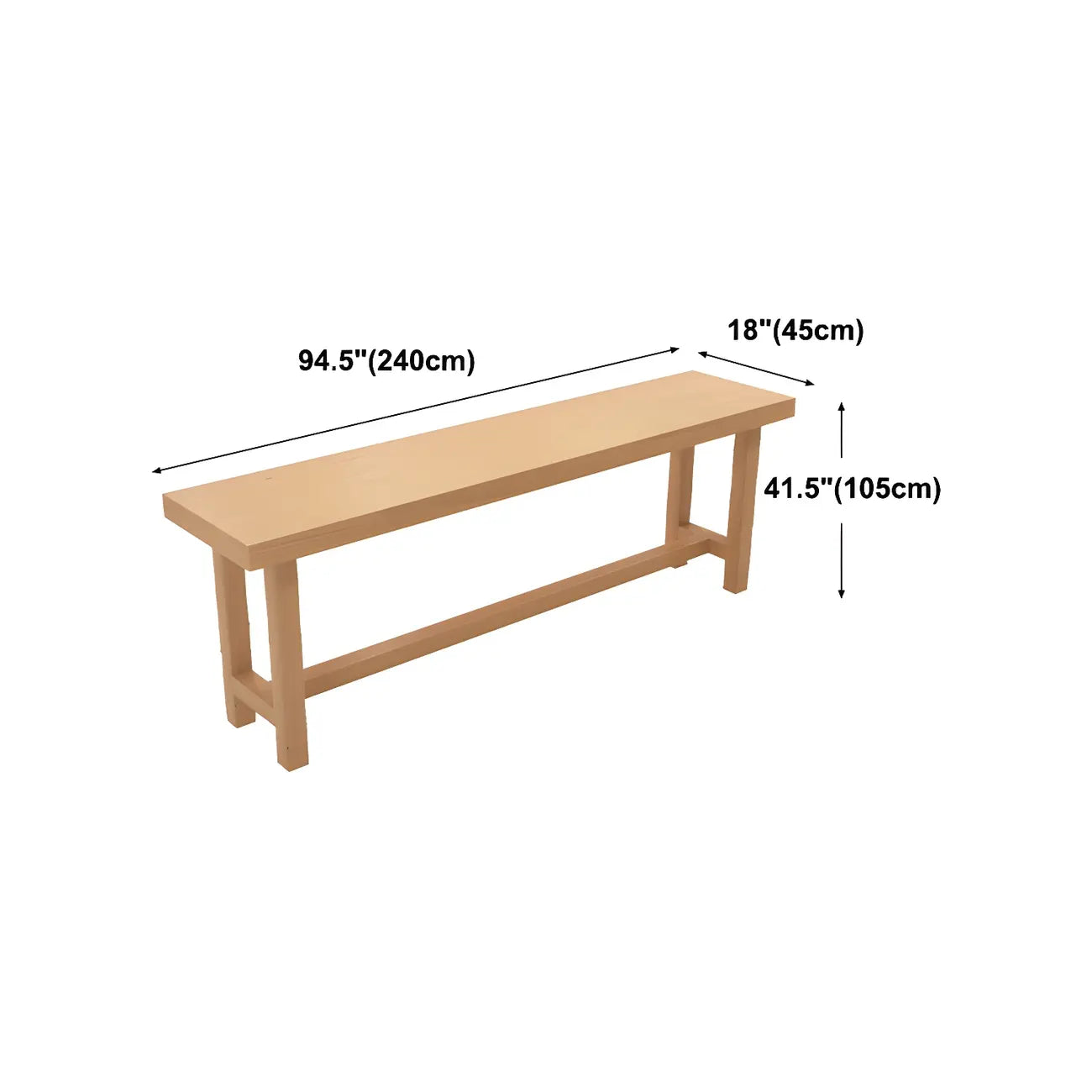 Modern Natural Solid Wood Bar Table with Footrest