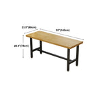 Rectangular Iron Frame Trestle Wood Bar Table with Footrest