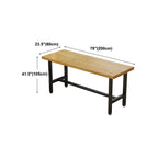 Rectangular Iron Frame Trestle Wood Bar Table with Footrest