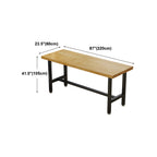 Rectangular Iron Frame Trestle Wood Bar Table with Footrest