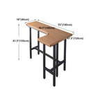 Industrial Natural Wooden Iron Trestle L-Shape Bar Tables
