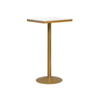 Glam Gold Faux Marble Pedestal Bar Tables for Bistro
