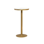 Glam Gold Faux Marble Pedestal Bar Tables for Bistro
