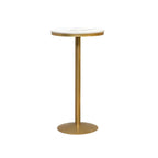 Glam Gold Faux Marble Pedestal Bar Tables for Bistro