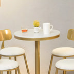 Glam Gold Faux Marble Pedestal Bar Tables for Bistro