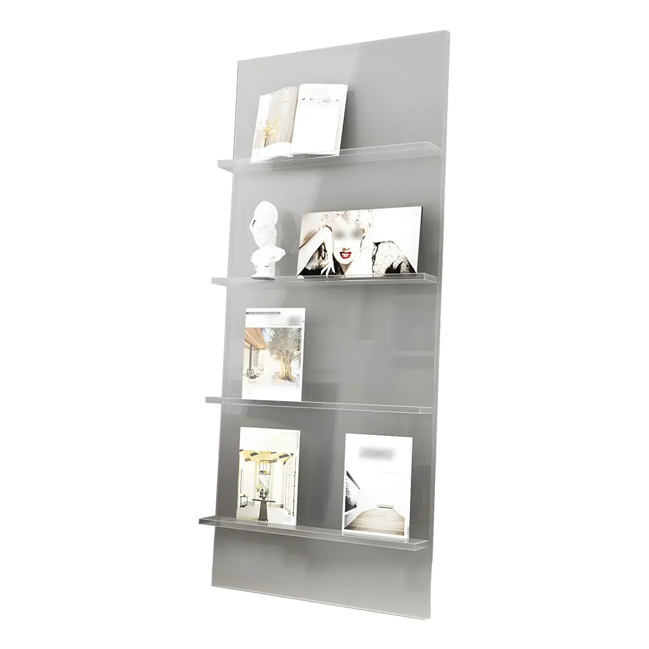 Modern Acrylic Vertical Bookshelf for Living Room