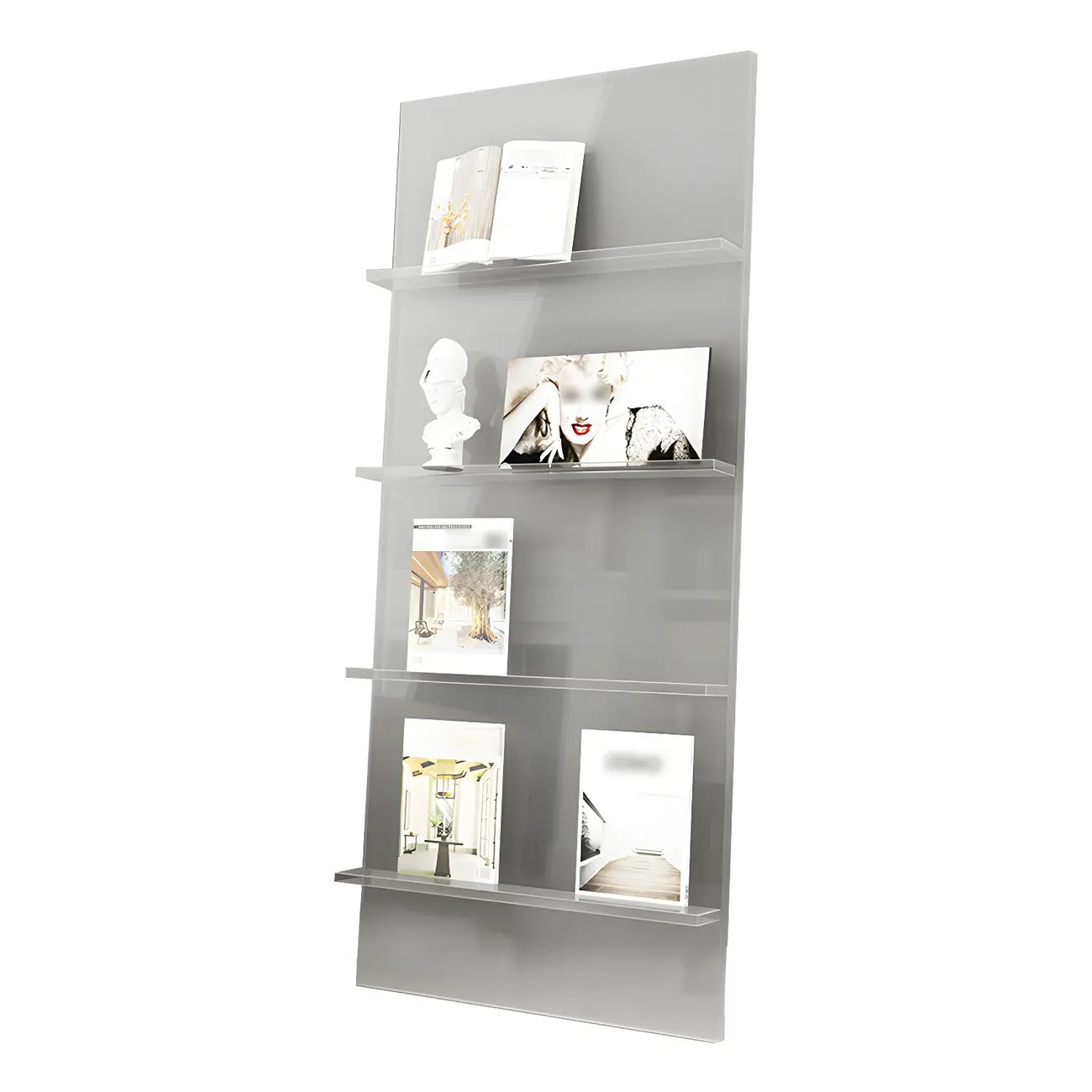 Modern Acrylic Vertical Bookshelf for Living Room