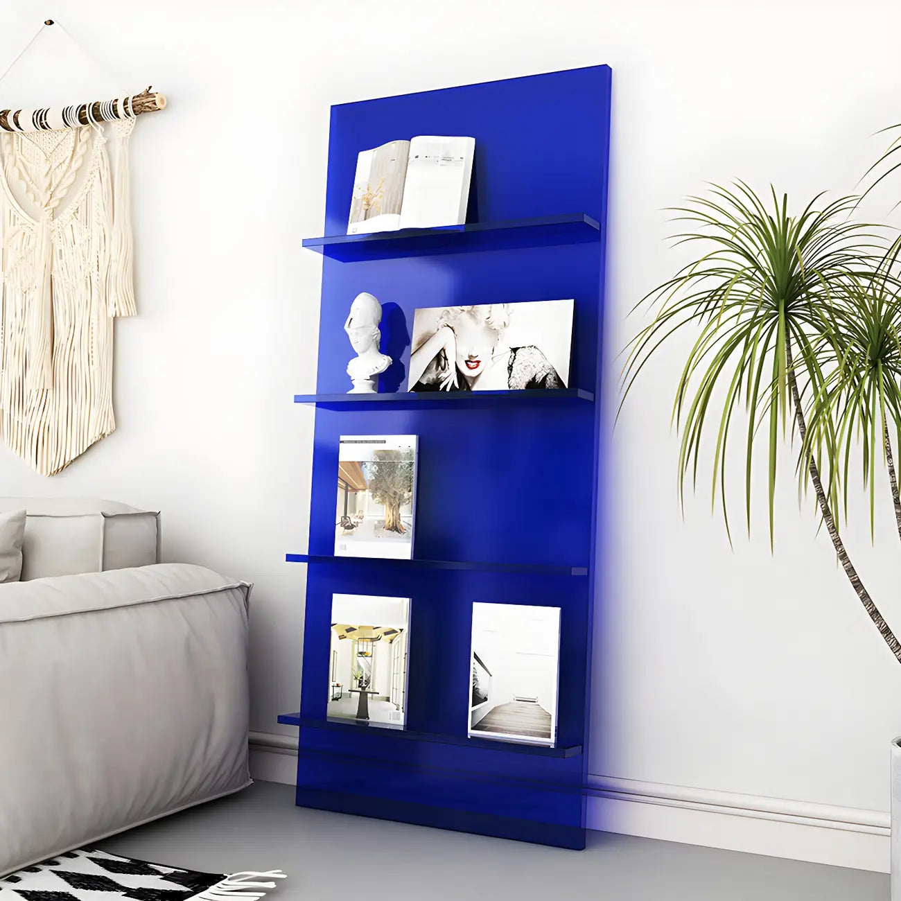 Modern Acrylic Vertical Bookshelf for Living Room