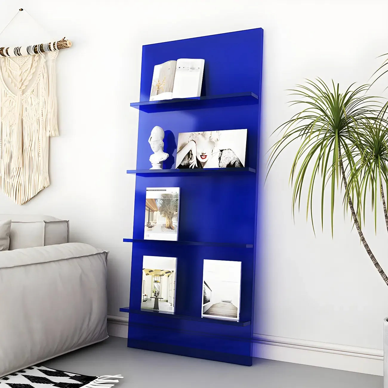 Modern Acrylic Vertical Bookshelf for Living Room