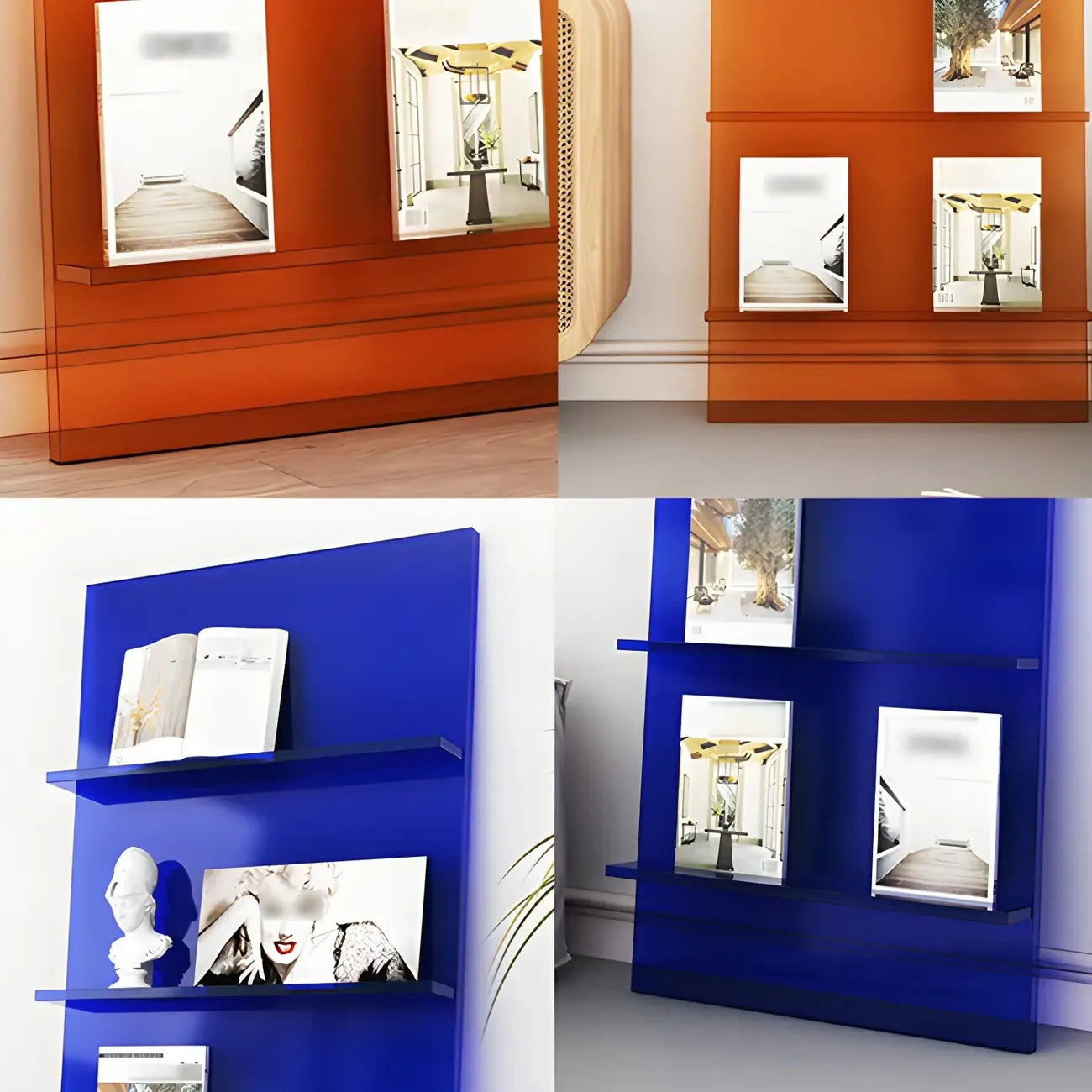 Modern Acrylic Vertical Bookshelf for Living Room