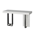 Rectangle White Marble Top Iron Base Dining Bar Table