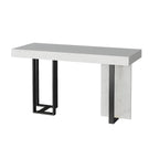Rectangle White Marble Top Iron Base Dining Bar Table