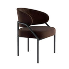 Contemporary Gray Upholstered Dining Chair Metal Frame